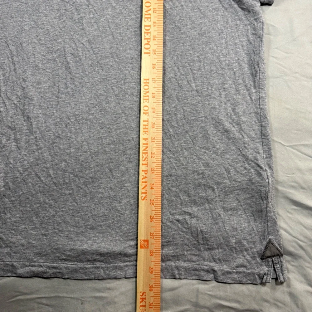 Burberry Brit Short Sleeve Polo Shirt Mens L Heather Grey Cotton Luxury Preppy